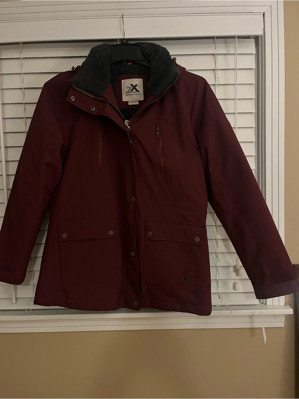 ZeroXposur Women's Burgundy Hooded Trench Coat
